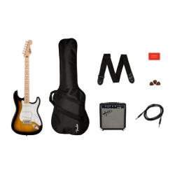 FENDER Squier Sonic Stratocaster Pack 2 TS - PACK CON CHITARRA ELETTRICA SUNBURST, AMPLIFICATORE, CUSTODIA, TRACOLLA E PETTRI