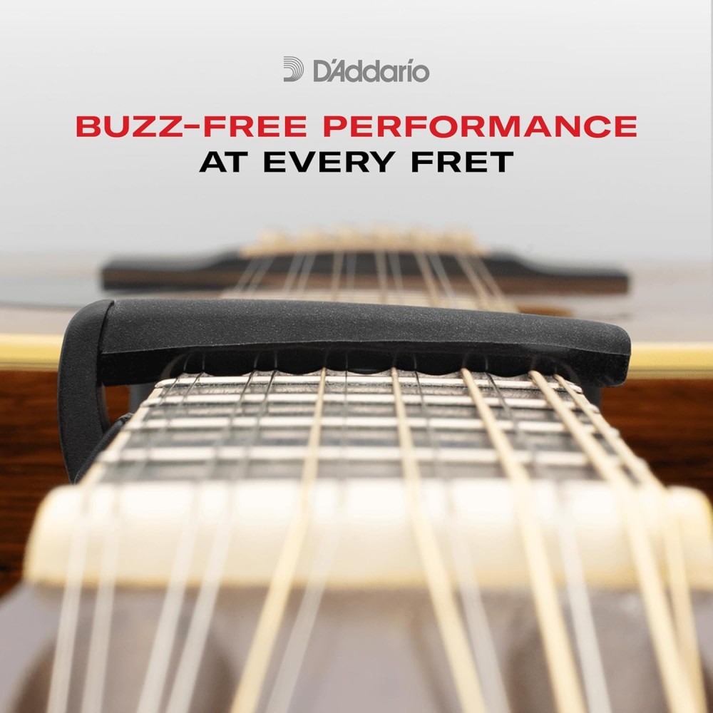 D'ADDARIO NS Capo Lite - CAPOTASTO PER CHITARRA ACUSTICA ED ELETTRICA IN ABS NERO