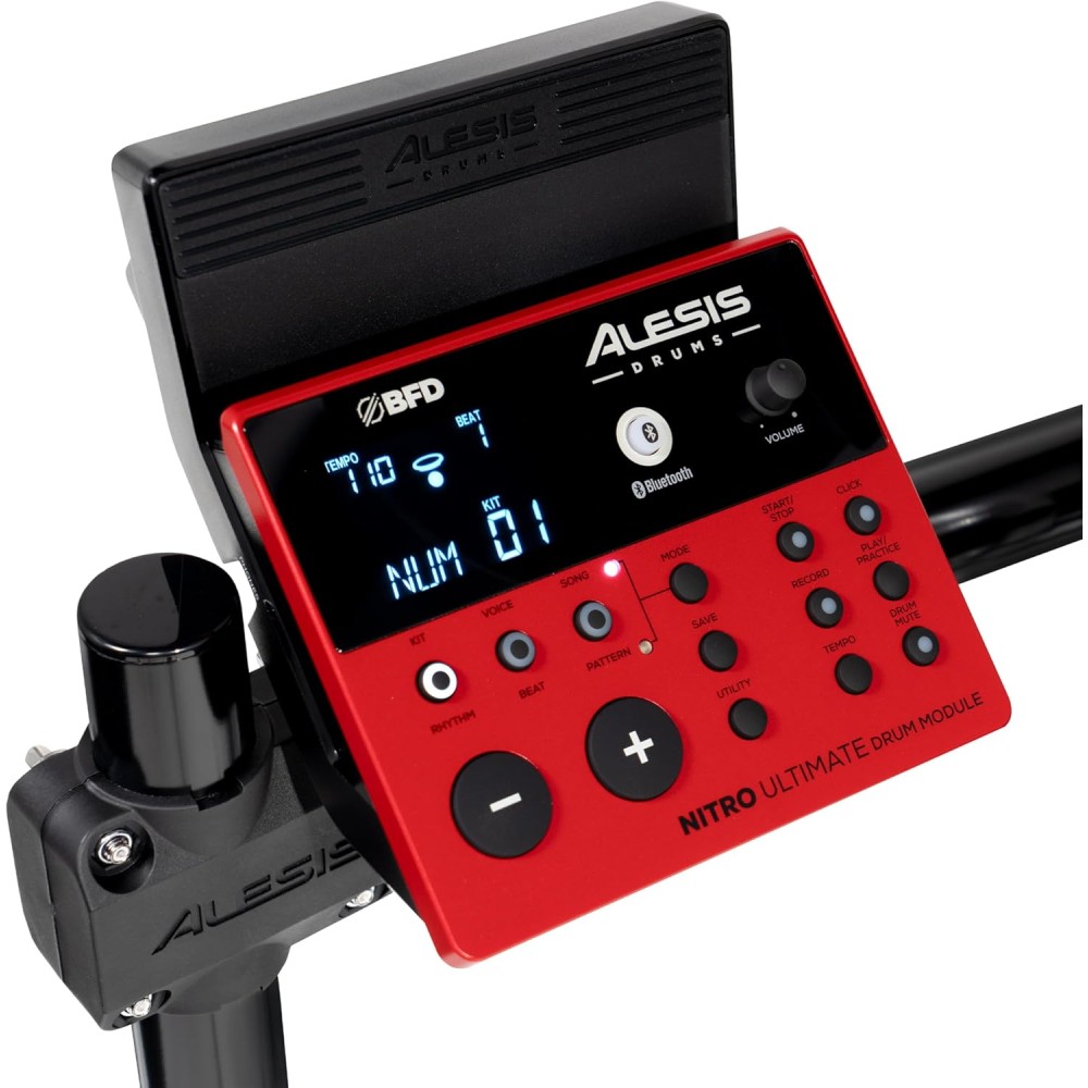 ALESIS Nitro Ultimate Kit - BATTERIA ELETTRONICA PROFESSIONALE A 9 PEZZI CON PAD CON PELLI MESH E BLUETOOTH