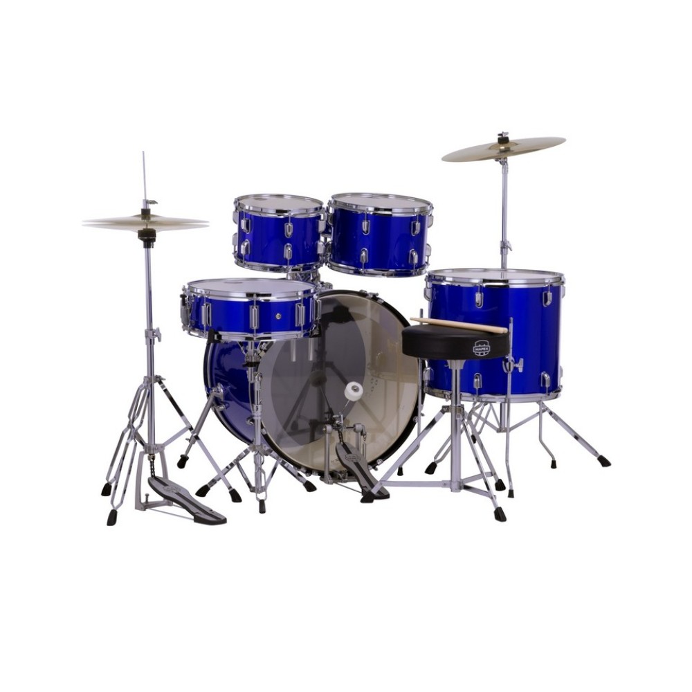 MAPEX CM5294FTCIB Comet Rock 5 Pezzi - BATTERIA ACUSTICA CON HARDWARE E PIATTI CON GRANCASSA DA 22" INDIGO BLUE