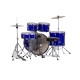 MAPEX CM5294FTCIB Comet Rock 5 Pezzi - BATTERIA ACUSTICA CON HARDWARE E PIATTI CON GRANCASSA DA 22" INDIGO BLUE