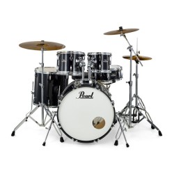 PEARL RS525SBC/C31 ROADSHOW JET BLACK - BATTERIA COMPLETA DI HARDWARE E PIATTI CON CASSA DA 22"
