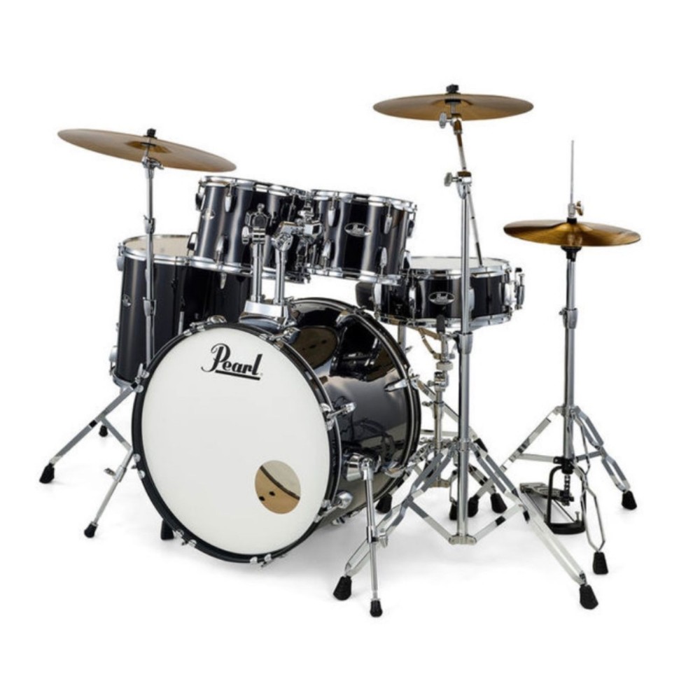PEARL RS525SBC/C31 ROADSHOW JET BLACK - BATTERIA COMPLETA DI HARDWARE E PIATTI CON CASSA DA 22"