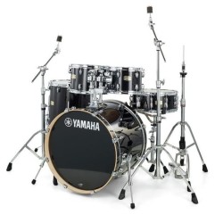 YAMAHA SBP0F5RBL Stage Custom Birch Raven Black - BATTERIA ACUSTICA NERA COMPLETA DI HARDWARE