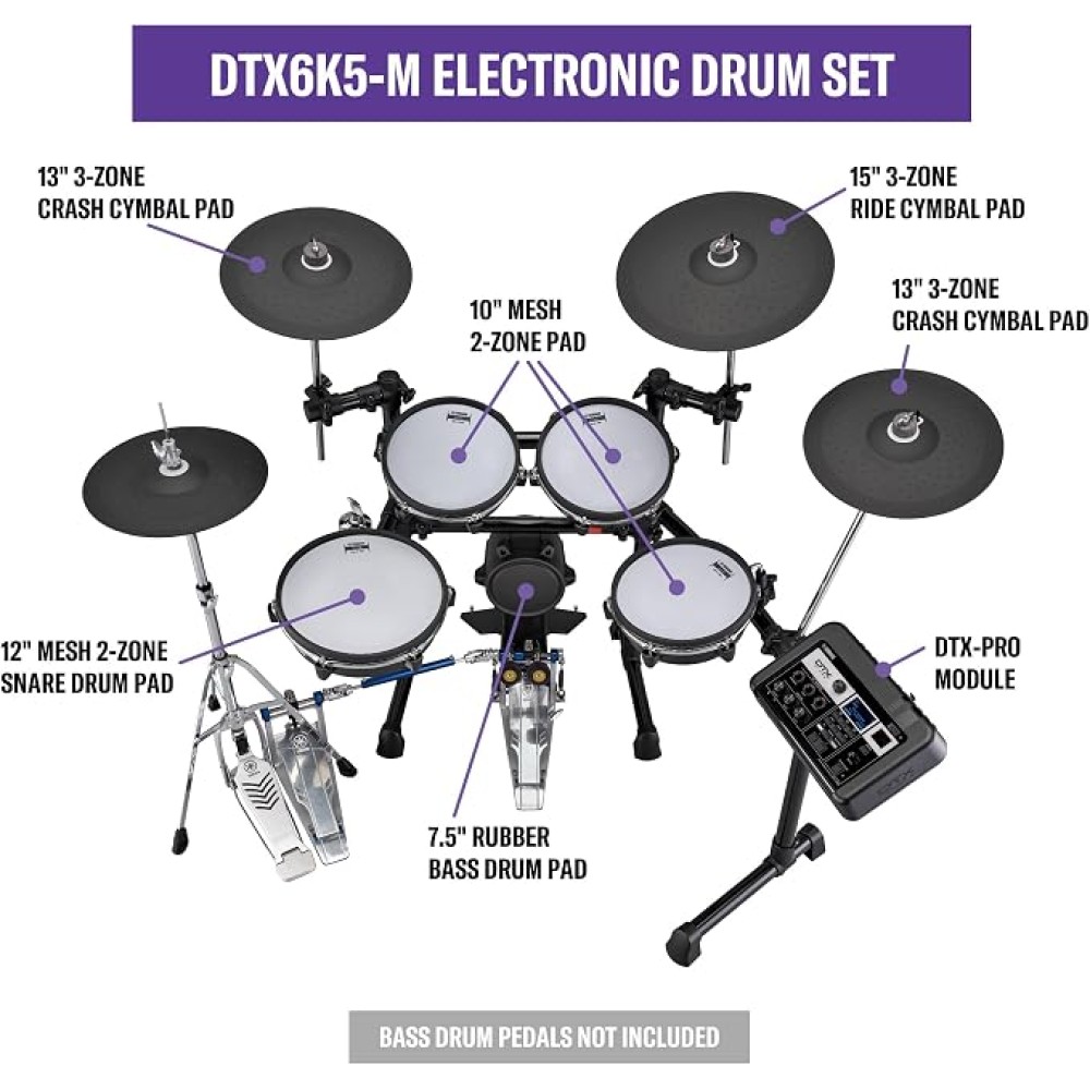 YAMAHA DTX6K5M - KIT BATTERIA ELETTRONICA COMPLETO PELLI MESH