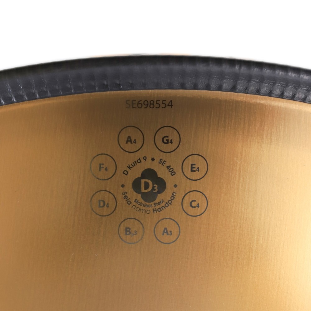 SELA PERCUSSION HP SE400 - NOMO HANDPAN  ACCIAO INOSSIDABILE 9 NOTE RE KURDO (D KURD)