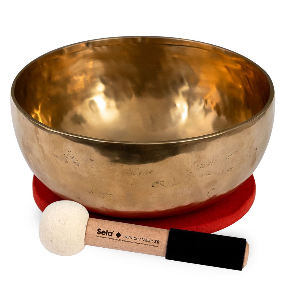 SELA PERCUSSION SB SE265 HARMONY SINGIN BOWL - CAMPANA TIBETANA IN OTTONE DIAMETRO 22 CM SVADISTHANA CHAKRA CON BATTENTE E CUSTODIA