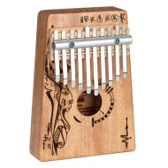 SELA PERCUSSION SE 255 KALIMBA ART SERIES - KALIMBA IN MOGANO 10 TASTI PEACEFUL MIND CON CUSTODIA E MARTELLETTO