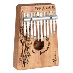 SELA PERCUSSION SE 255 KALIMBA ART SERIES - KALIMBA IN MOGANO 10 TASTI PEACEFUL MIND CON CUSTODIA E MARTELLETTO