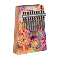 SELA PERCUSSION SE 258 KALIMBA ART SERIES - KALIMBA IN MOGANO 10 TASTI FLOWER POWER CON CUSTODIA E MARTELLETTO