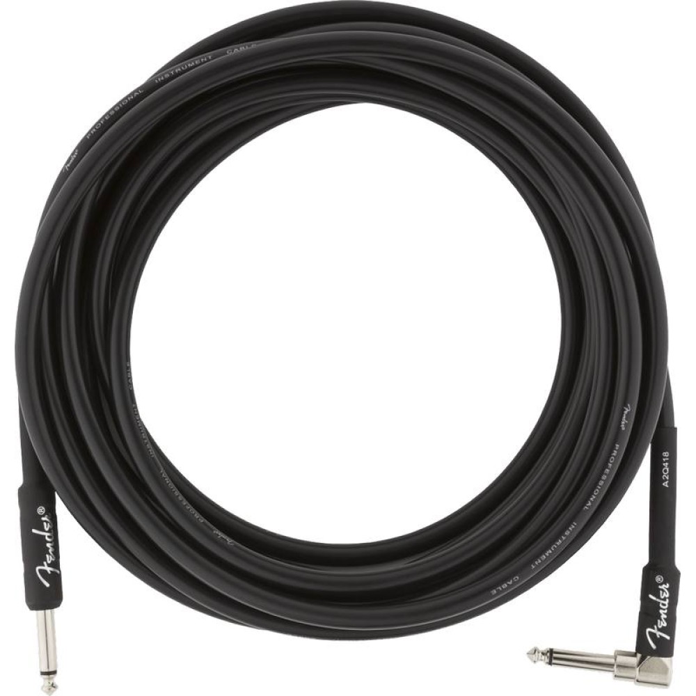 FENDER Professional Series Instrument Cable Straight/Angle 5,5 mt Black - CAVO AUDIO PER STRUMENTI JACK 6,3MM - JACK ANGOLATO 6,3MM 5,5 MT