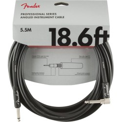 FENDER Professional Series Instrument Cable Straight/Angle 5,5 mt Black - CAVO AUDIO PER STRUMENTI JACK 6,3MM - JACK ANGOLATO 6,3MM 5,5 MT