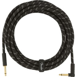 FENDER Deluxe Series Instrument Cable Straight Angled Black Tweed - CAVO AUDIO PER STRUMENTI JACK DRITTO 6,3MM JACK ANGOLATO 6,3MM 5,5 MT