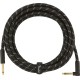 FENDER Deluxe Series Instrument Cable Straight Angle 15' Black Tweed CAVO JACK PER CHITARRA AD ANGOLO 4,5 MT.