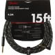 FENDER Deluxe Series Instrument Cable Straight Angle 15' Black Tweed CAVO JACK PER CHITARRA AD ANGOLO 4,5 MT.