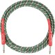 FENDER 10 FT Wreath Holiday Series Instrument Cable 3 MT Tweed Red Green - CAVO AUDIO PER STRUMENTI JACK 6,3MM JACK 6,3MM LUNGHEZZA 3MT