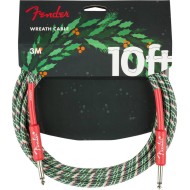 FENDER 10 FT Wreath Holiday Series Instrument Cable 3 MT Tweed Red Green - CAVO AUDIO PER STRUMENTI JACK 6,3MM JACK 6,3MM LUNGHEZZA 3MT