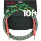 FENDER 10 FT Wreath Holiday Series Instrument Cable 3 MT Tweed Red Green - CAVO AUDIO PER STRUMENTI JACK 6,3MM JACK 6,3MM LUNGHEZZA 3MT