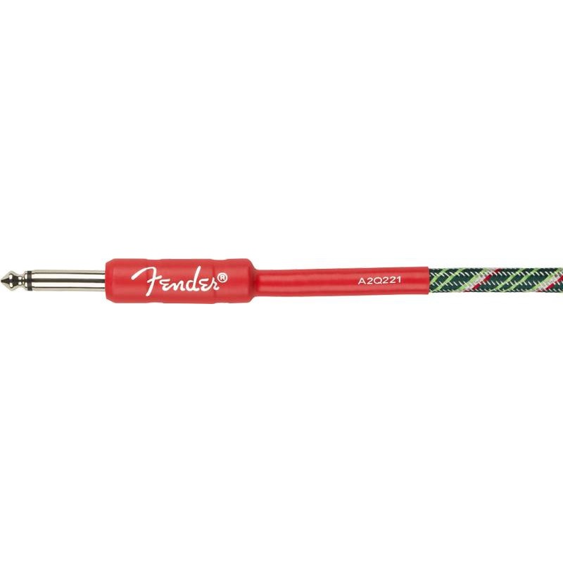 FENDER 10 FT Wreath Holiday Series Instrument Cable 3 MT Tweed Red Green - CAVO AUDIO PER STRUMENTI JACK 6,3MM JACK 6,3MM LUNGHEZZA 3MT