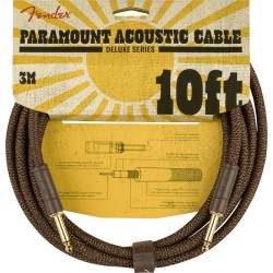 FENDER Paramount 10' Acoustic Instrument Cable Brown - CAVO PER CHITARRA ACUSTICA JACK 6,35MM - JACK 6,35MM MARRONE DA 3MT