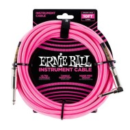ERNIE BALL 6078 Braided Cable 10' Neon Pink - CAVO AUDIO PER STRUMENTI JACK DRITTO 6,35MM / JACK ANGOLATO 6,35 MM 3,05 METRI