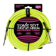 ERNIE BALL 6080 Braided Cable 10' Neon Yellow - CAVO AUDIO PER STRUMENTI JACK DRITTO 6,35MM / JACK ANGOLATO 6,35MM 3,05 METRI