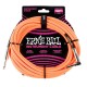 ERNIE BALL 6084 Braided Cable 18' Neon Orange - CAVO AUDIO PER STRUMENTI JACK DRITTO 6,35MM / JACK ANGOLATO 6,35MM 5,49 METRI