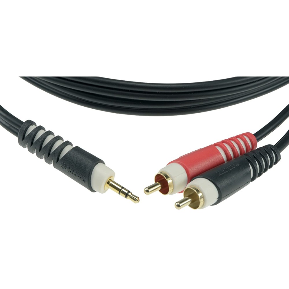 KLOTZ AY5 0300 - CAVO AUDIO STEREO AD Y CON MINI JACK 3.5MM E 2 JACK MONO 6,35MM 3MT