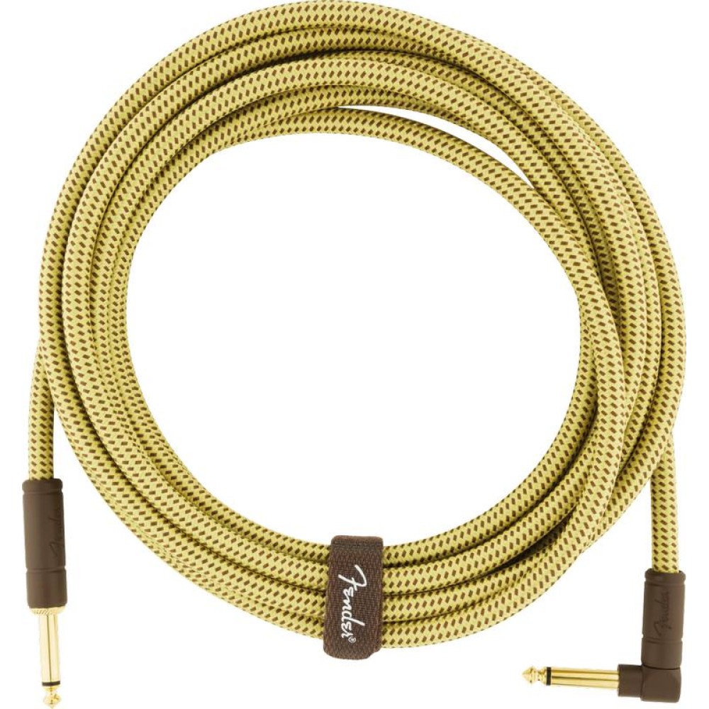 FENDER Deluxe Series Instrument Cable Straight Angled 3m Tweed - CAVO AUDIO PER STRUMENTI JACK DRITTO 6,3MM E JACK ANGOLATO 6,3MM 3MT
