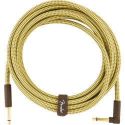 FENDER Deluxe Series Instrument Cable Straight Angled 3m Tweed - CAVO AUDIO PER STRUMENTI JACK DRITTO 6,3MM E JACK ANGOLATO 6,3MM 3MT