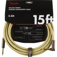 FENDER Deluxe Series Instrument Cable Straight Angled 3m Tweed - CAVO AUDIO PER STRUMENTI JACK DRITTO 6,3MM E JACK ANGOLATO 6,3MM 3MT