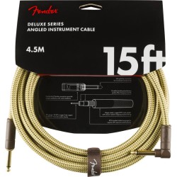 FENDER Deluxe Series Instrument Cable Straight Angled 3m Tweed - CAVO AUDIO PER STRUMENTI JACK DRITTO 6,3MM E JACK ANGOLATO 6,3MM 3MT