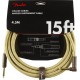 FENDER Deluxe Series Instrument Cable Straight Angled 3m Tweed - CAVO AUDIO PER STRUMENTI JACK DRITTO 6,3MM E JACK ANGOLATO 6,3MM 3MT