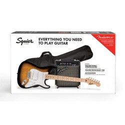 FENDER Squier Sonic Stratocaster Pack 2 TS - PACK CON CHITARRA ELETTRICA SUNBURST, AMPLIFICATORE, CUSTODIA, TRACOLLA E PETTRI