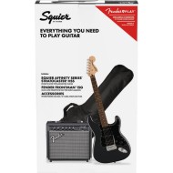 FENDER SQUIER AFFINITY SERIES STRATOCASTER HSS LRL CFM PACK - KIT CHITARRA ELETTRICA COLOR CHARCOAL FROST METALLIC CON AMPLIFICATORE 15 WATT E ACCESSORI