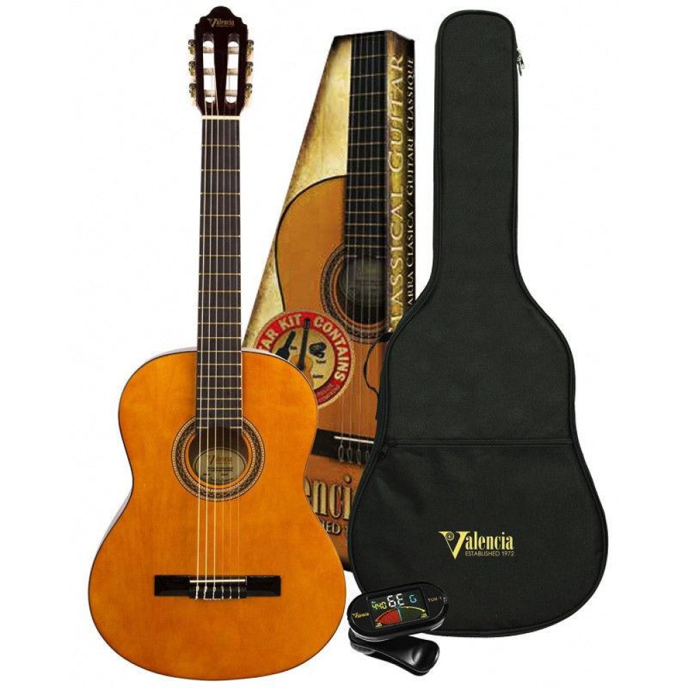 VALENCIA VC104 - KIT CHITARRA CLASSICA 4/4 CON BORSA E ACCORDATORE