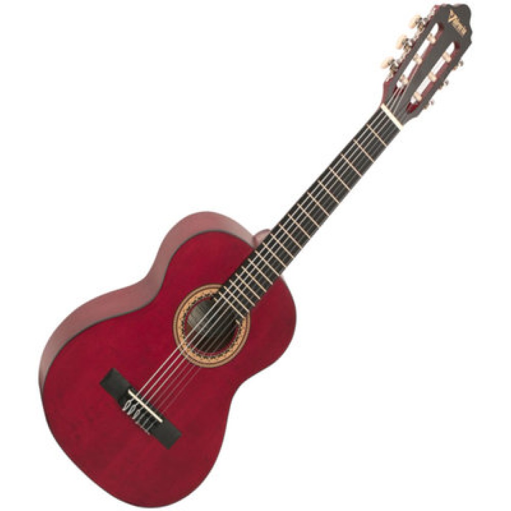 VALENCIA VC202TWR - Chitarra Classica 1/2 Transparent Satin Rossa