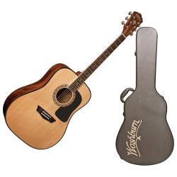 WASHBURN AD5K DREADNOUGHT - CHITARRA ACUSTICA NATURAL CON CUSTODIA RIGIDA