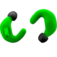 BLOK E2 GREEN - OTOPROTETTORE ERGONOMICO COLORE VERDE