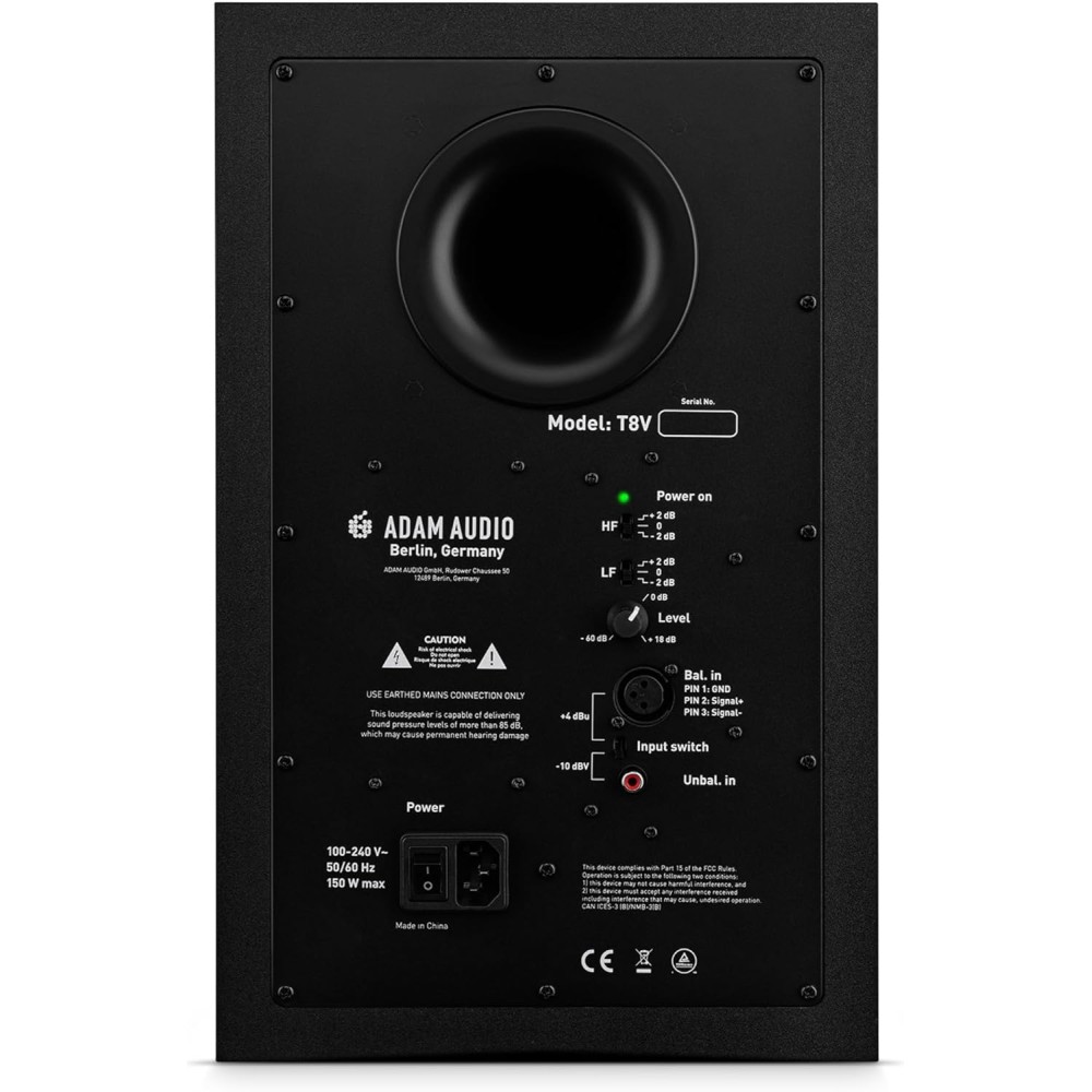 ADAM T8V - MONITOR DA STUDIO NEARFIELD 8" CON TWEETER RIBBON 90 WATT