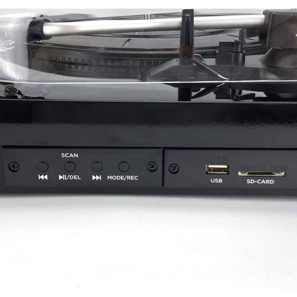 AIWA LPS 25BK - GIRADISCHI STEREO CON ALTOPARLANTI INTEGRATI, BLUETOOTH, RADIO FM E REGISTRAZIONE USB NERO