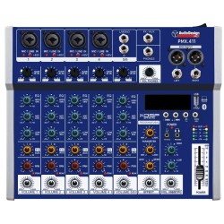 AUDIODESIGN PMX 411TK - MIXER 6 CANALI CON EFFETTI USB/BT E INGRESSO OTTICO TOSLINK
