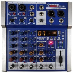 AUDIODESIGN PMX 211TK - MIXER 4 CANALI CON EFFETTI USB/BT E INGRESSO OTTICO TOSLINK