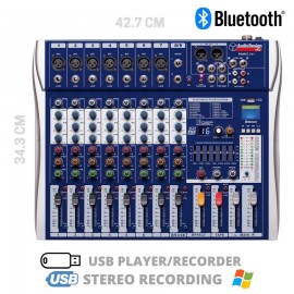 AUDIODESIGN PAMX2.711 - Mixer 9 canali con USB player / recorder bluetooth ed effetti