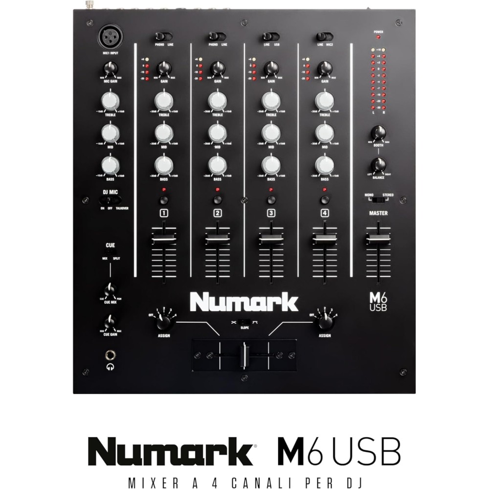 NUMARK M6 USB Black - MIXER USB 4 CANALI PER DJ