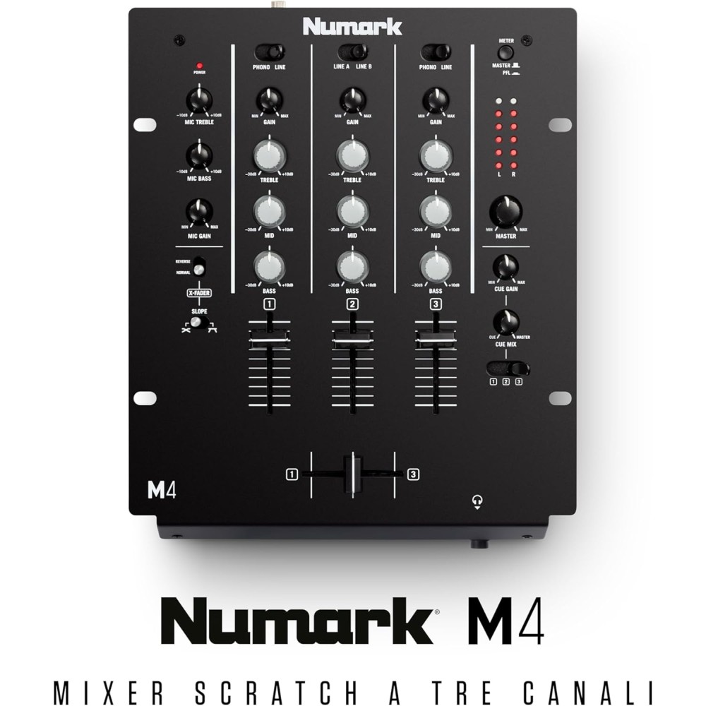 NUMARK M4 Black - MIXER 3 CANALI PER DJ