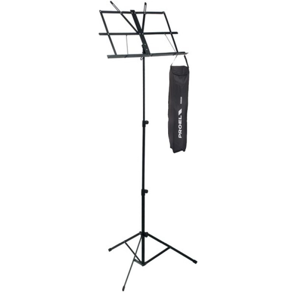 PROEL RSM300 - LEGGIO NERO PIEGHEVOLE REGOLABILE IN ALTEZZA CON CUSTODIA