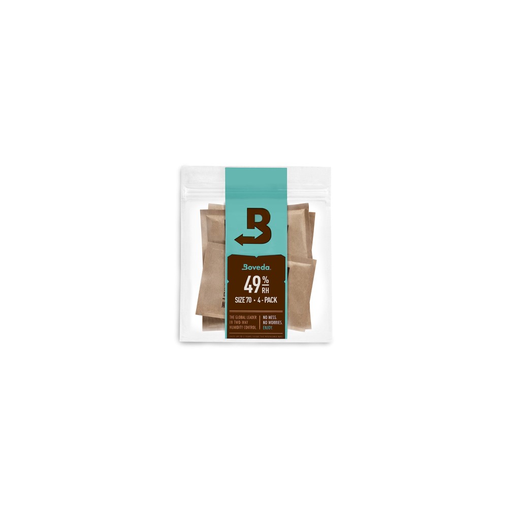 BOVEDA MB49 70 4pz Confezione 4 Bustine 49% Formato Standard - Umidificatore per Strumenti Acustici
