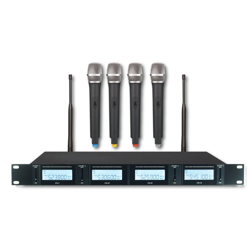 PRO SHOW UHF304 - SISTEMA WIRELESS UHF CON 4 MICROFONI PALMARI