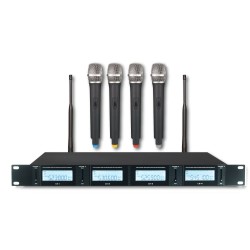 PRO SHOW UHF304 - SISTEMA WIRELESS UHF CON 4 MICROFONI PALMARI